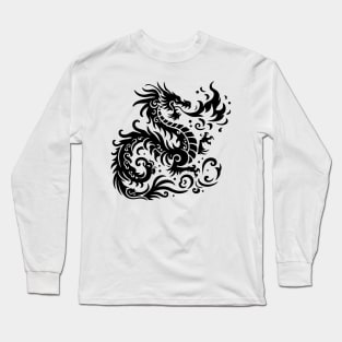 Mystical Dragon Tribal Art Inspired Design Long Sleeve T-Shirt